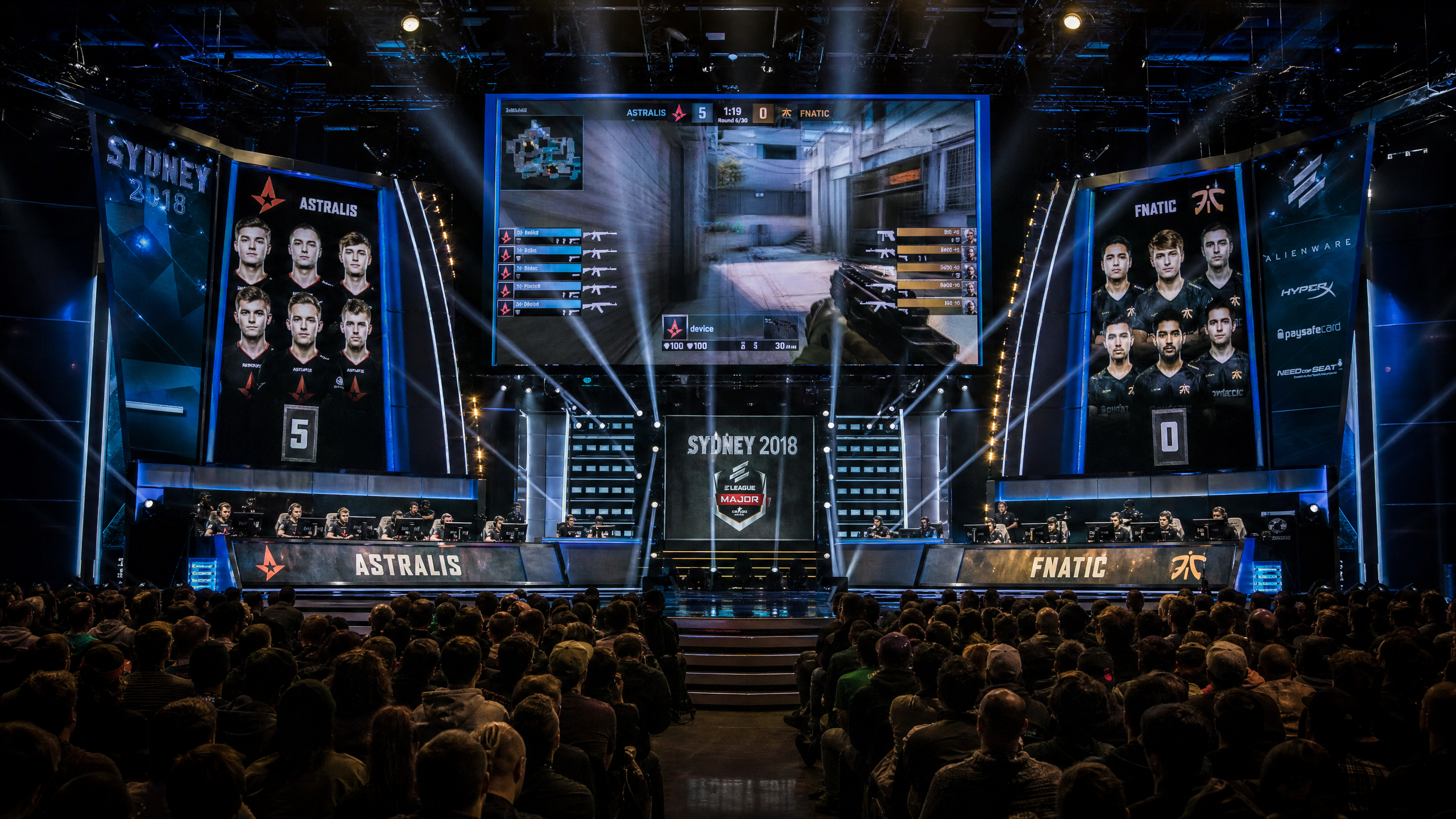 Esports tournament stage in Sydney